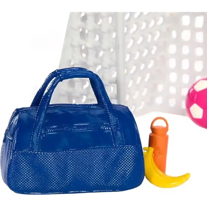 Barbie kariyer bebekleri ve 15 aksesuar, Barbie Brooklyn ile sarı saçlı ve minyon bebek, 2 kale, 2 top ve daha fazlasıyla Futbolcu Bebekler oyun seti, HRG88