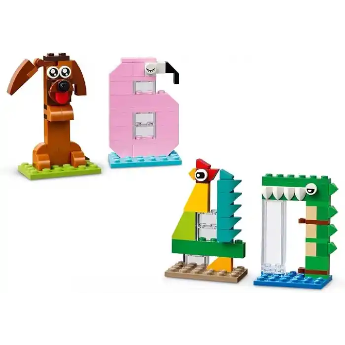 LEGO Doğum Günü Rakamları 40807 – 6 Yaş Üzeri Çocuklar için Hayvanlı Masa ve Köpek, Ördek, Yengeç, Horoz, Flamingo ve Timsah Pasta Süsleri İçeren Oyuncak Yapım Seti, Eğitici Hediye Fikri (281 Parça)