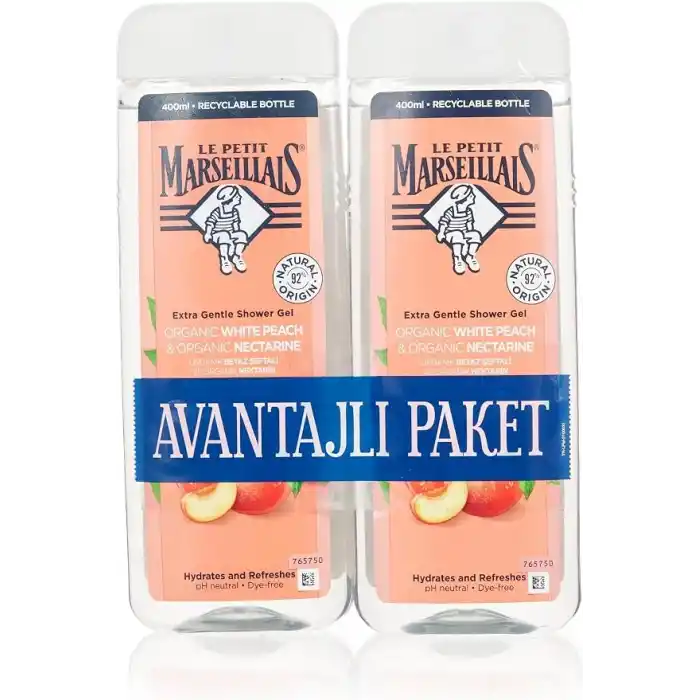 Le Petit Marseillais Beyaz Şeftali ve Nektarin Duş Jeli 400 ml x 2 Adet
