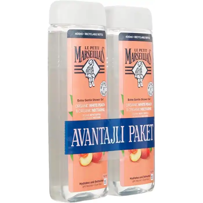 Le Petit Marseillais Beyaz Şeftali ve Nektarin Duş Jeli 400 ml x 2 Adet