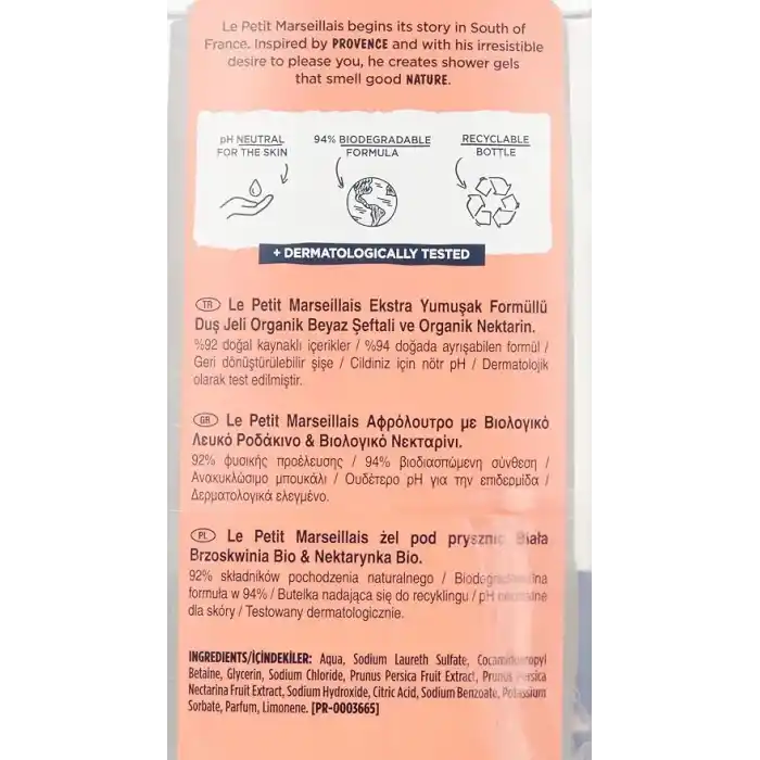Le Petit Marseillais Beyaz Şeftali ve Nektarin Duş Jeli 400 ml x 2 Adet