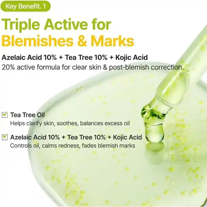 Purito Azelaic Acid 10% Kojic Acid Tea Tree Serum | Akne Karşıtı Leke Görünümü Dengeleyici Serum 30 ml