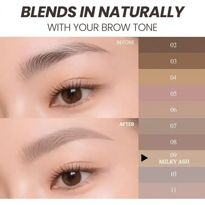 Peripera Renklendirici ve Sabitleyici Kaş Maskarası Speedy Skinny Brow Mascara 09 Milky Ash