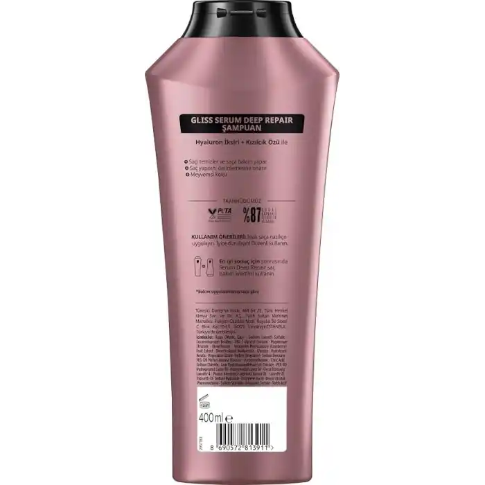 Gliss Serum Deep Repair Biotin Kompleksi ve Şakayık Çiçeği Özlü Şampuan 400ml 2li paket