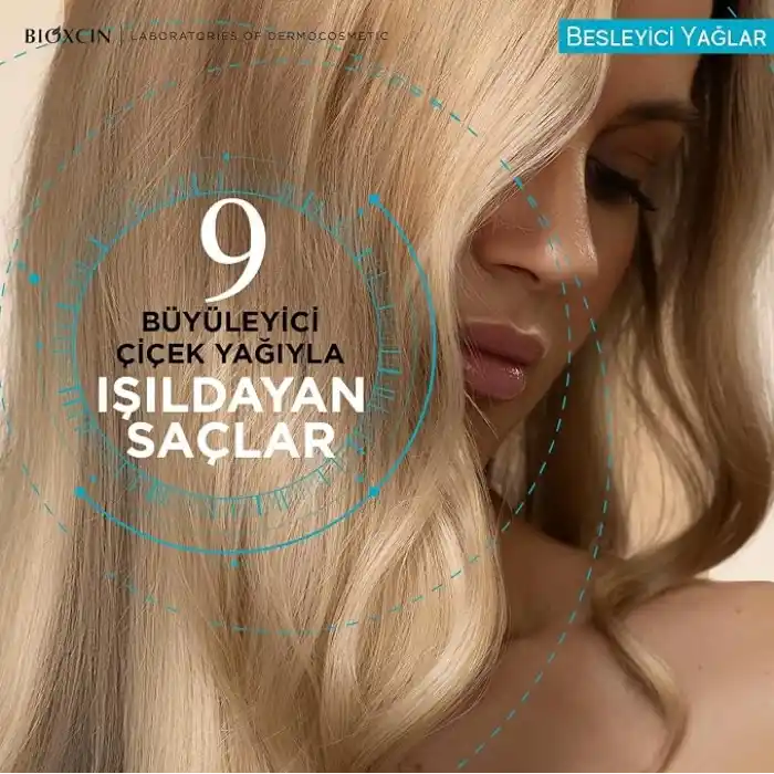 Bioxcin Besleyici Yağlar Saç Bakım Maskesi 225 ml – 9 Çiçek Yağı, Pantenol ve BioComplex B11 İçeren Yoğun Nemlendirici & Onarıcı Maske – Kuru ve Yıpranmış Saçlar İçin Besleyici Bakım