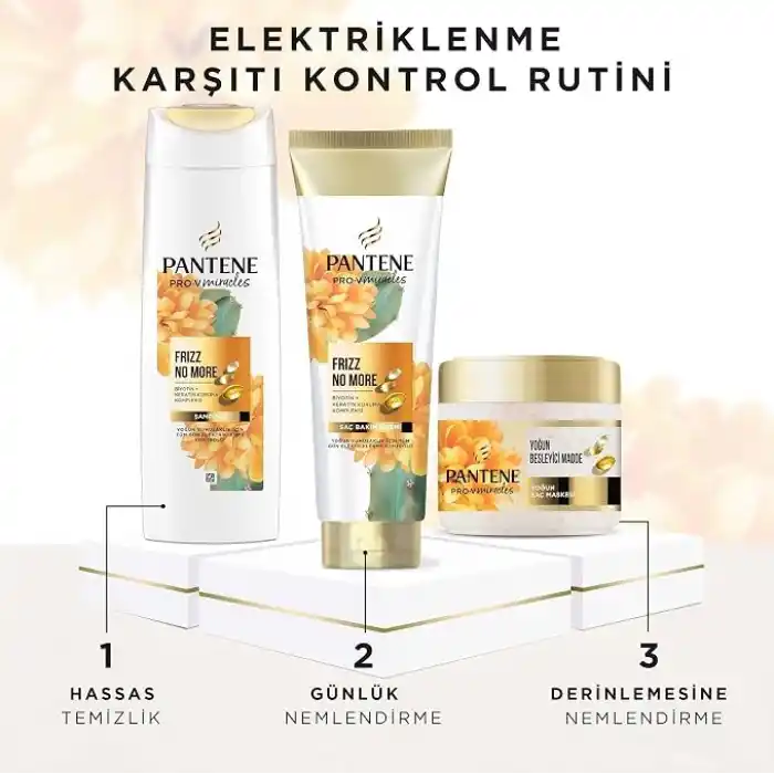 PANTENE PRO-V Miracles Frizz No More Elektriklenme Karşıtı Maske Kuru ve Kıvırcık Saçlar İçin 300 ml