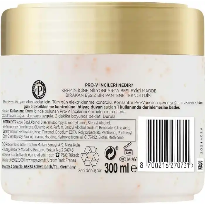 PANTENE PRO-V Miracles Frizz No More Elektriklenme Karşıtı Maske Kuru ve Kıvırcık Saçlar İçin 300 ml