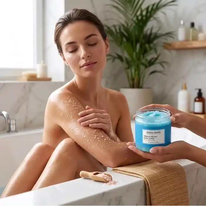 Maruderm Himalaya Tuzu Vücut Peelingi – Skualan & Hindistan Cevizi Yağı ile Arındırıcı ve Yumuşatıcı Vücut Peelingi, 250 ML