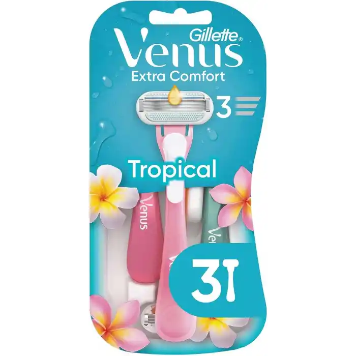 Gillette Venus Extra Comfort Tropical Kullan At Tıraş Bıçağı, 3‘li Paket