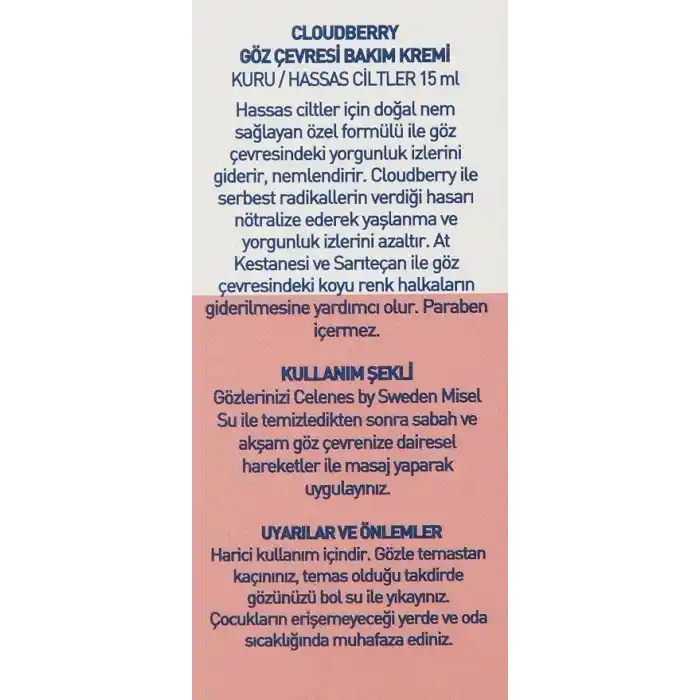 Celenes Cloudberry Göz Çevresi Bakım Kremi 15 ml