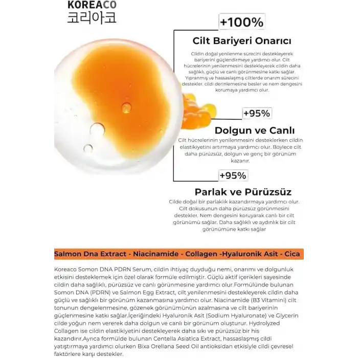 Koreaco Somon DNA PDRN Glass Skin | NAD+ Cildi Gençleştirmeye Yardımcı Yüz Serumu 30 ml
