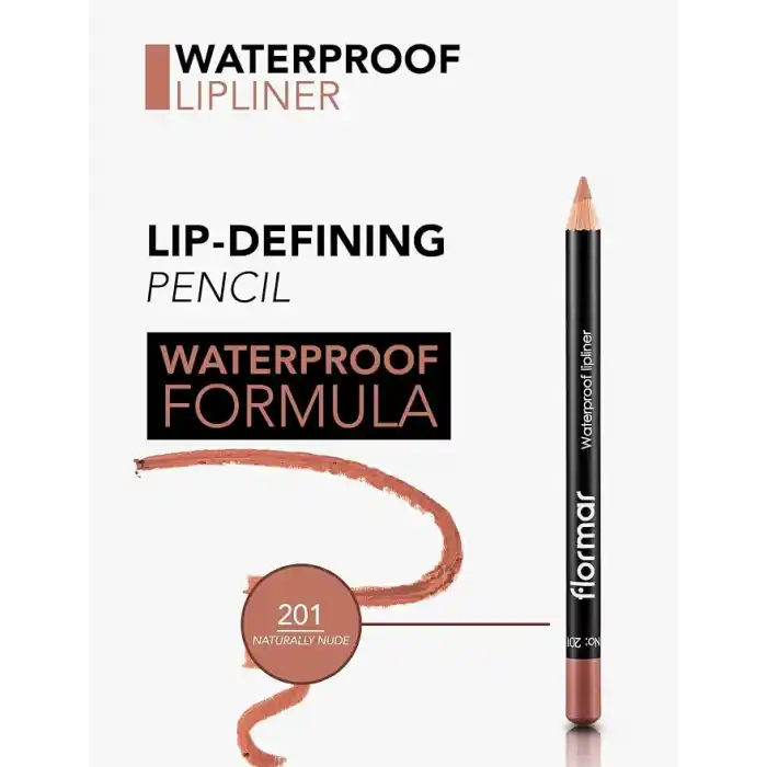 Flormar Suya Dayanıklı Dudak Kalemi - Waterproof Lipliner (Nude) - 201 NTRLLY NUDE - 8690604111015