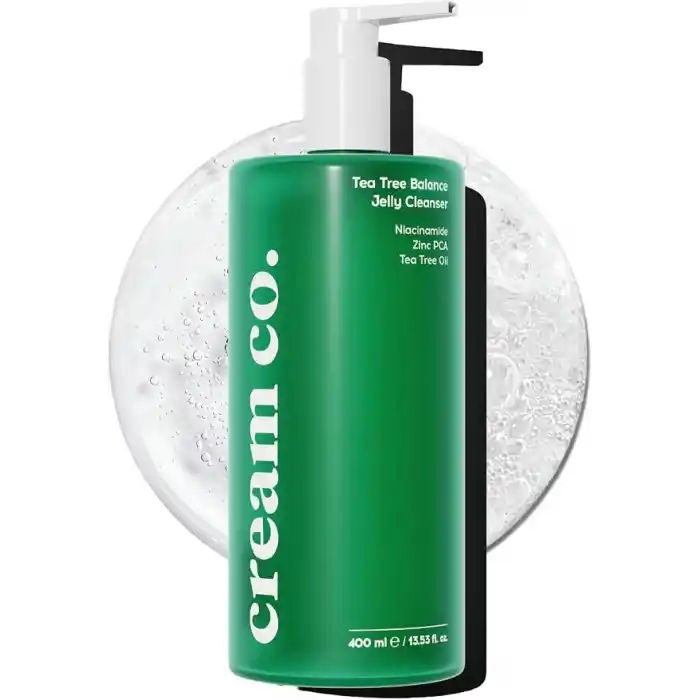 Cream Co. Sivilce & Akne & Siyah Nokta Karşıtı Yüz Temizleme Jeli, Niacinamide Çay Ağacı Yağı, 400 ML