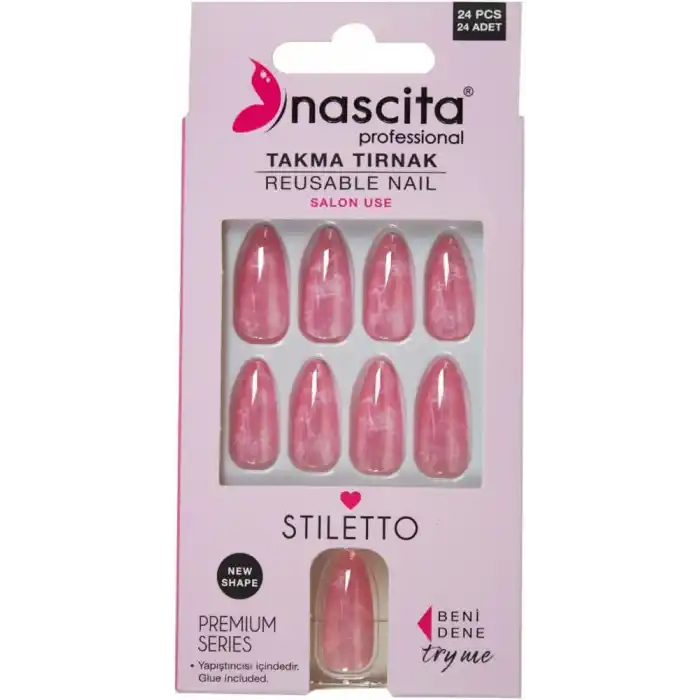 Nascita Takma Tırnak Pembe Mermer 24lü