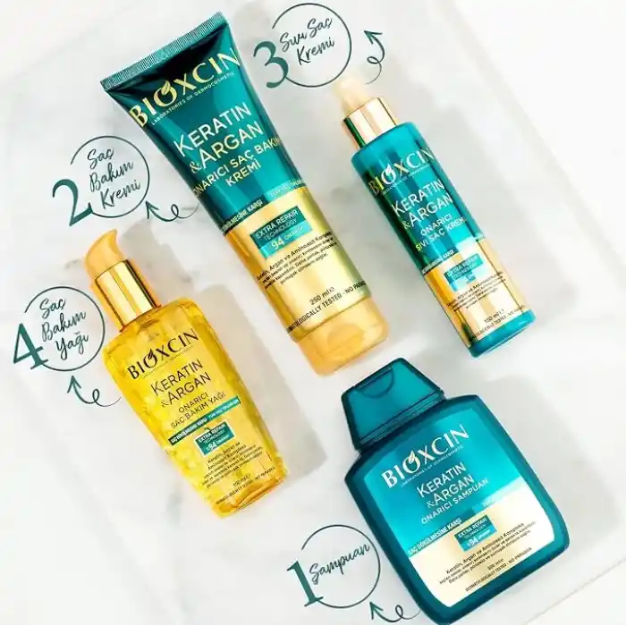 Bioxcin Keratin & Argan Onarıcı Saç Bakım Yağı 150 Ml - Yıpranmış Ve Hasar Görmüş Saçlar 2li paket