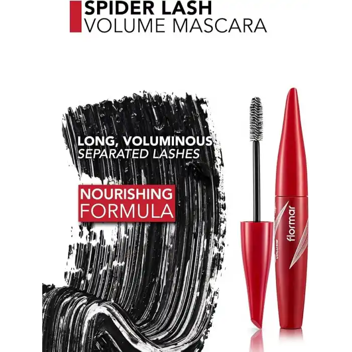 Flormar Spider Lash Zeytinyağı Içeren Besleyici Etkili Yoğun Hacim Veren Maskara