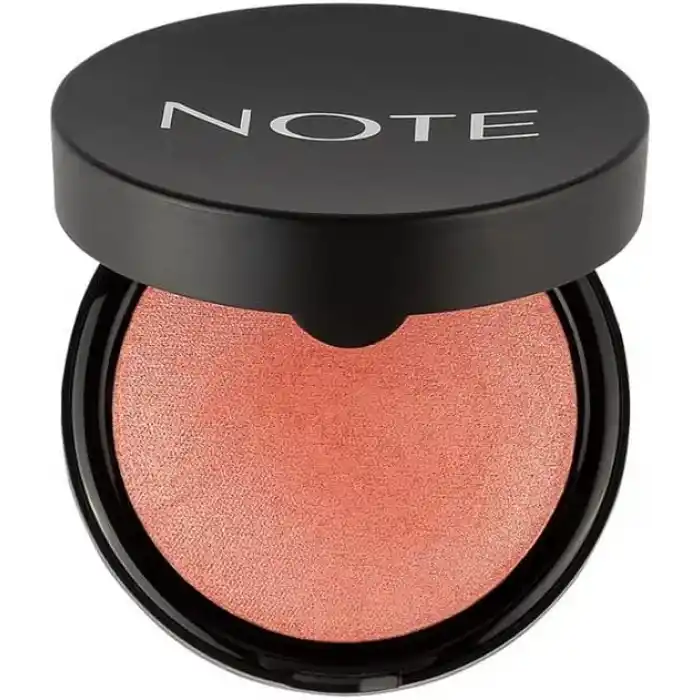 Note Cosmetics Baked Blusher 06 Hot Rose Işıltılı Fırınlanmış Toz Allık