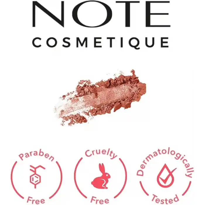 Note Cosmetics Baked Blusher 06 Hot Rose Işıltılı Fırınlanmış Toz Allık