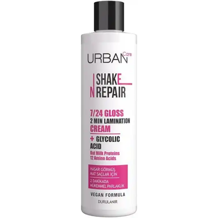 Urban Care Shake N Repair 7/24 Glikolik Asit İçeren Gloss Laminasyon Parlaklık Etkili Bakım Kremi, 200 Mililitre, Vegan