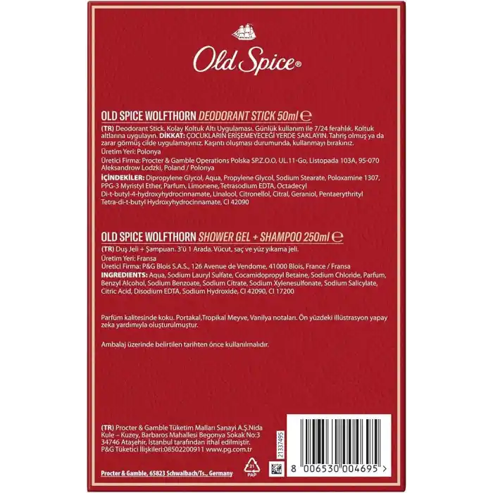 Old Spice Wolfthorn Erkek Hediye Seti: Stick Deodorant ve Duş Jeli