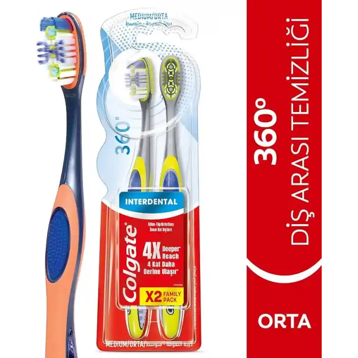 Colgate 360° Interdental 1+1 Orta Diş Fırçası