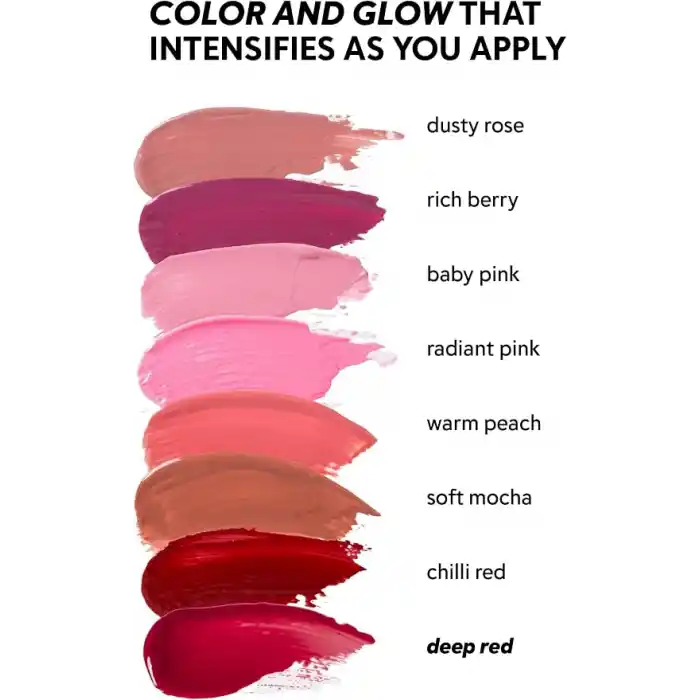 Cream Co. Allık Ruj Göz Farı Glow Tint Deep Red, Nemlendirici Makyaj, 501 Kırmızı, Hyaluronik Asit Peptit