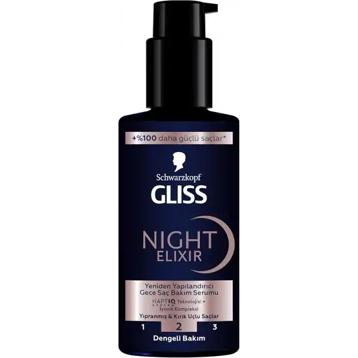 Gliss Night Elixir Yeniden Yapılandırıcı Gece Bakım Serumu, 100ml