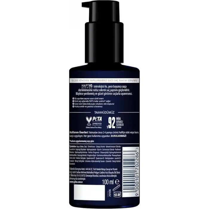 Gliss Night Elixir Yeniden Yapılandırıcı Gece Bakım Serumu, 100ml
