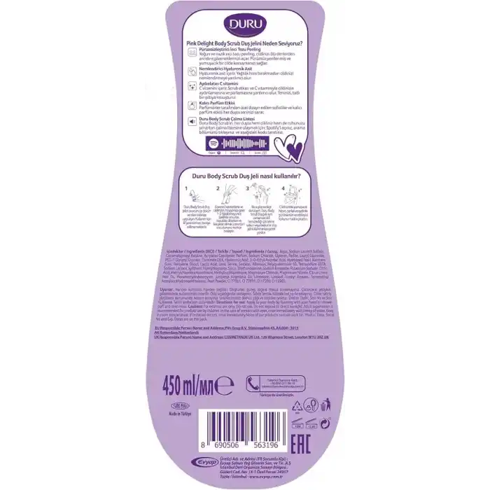 Duru Body Scrub Duş Jeli Pink Delight 450 Mililitre