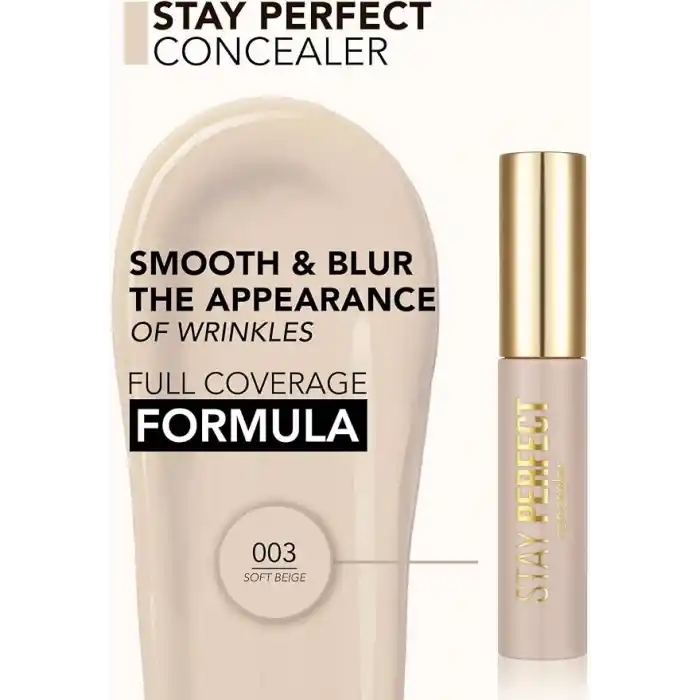 Flormar Doğal Bitişli Kapatıcı (SOĞUK ALT TON) - Stay Perfect Concealer - 003 Soft Beige - 8682536085489