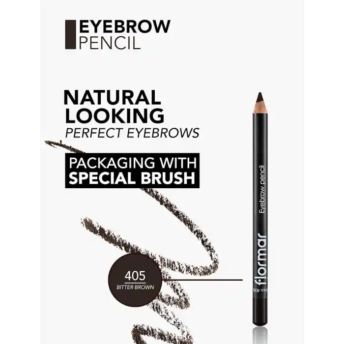 Flormar Kapağı Fırçalı Kaş Kalemi (Kahve) - Eyebrow Pencil - 405 Bitter Brown - 8690604278701
