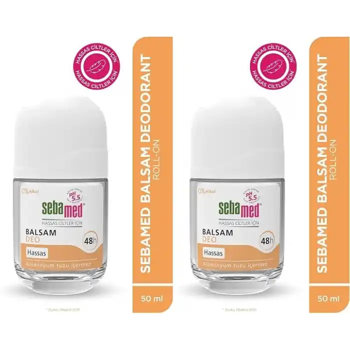Sebamed Hassas Ciltlere Özel 48 Saat Etkili Kadın Erkek Balsam Roll-On Deodorant 50ml (2 paketi)