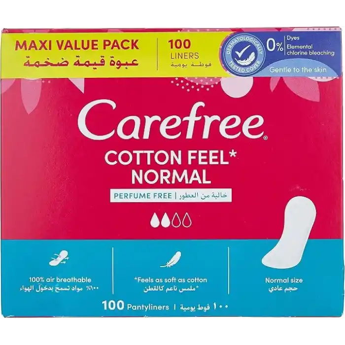 Carefree Normal Cotton Parfümsüz 100lü Günlük Ped