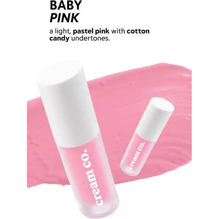 Cream Co. Allık Ruj Göz Farı Glow Tint Baby Pink, Nemlendirici Makyaj, 508 Pastel Pembe, Hyaluronik Asit Peptit