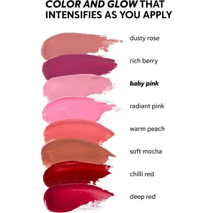 Cream Co. Allık Ruj Göz Farı Glow Tint Baby Pink, Nemlendirici Makyaj, 508 Pastel Pembe, Hyaluronik Asit Peptit