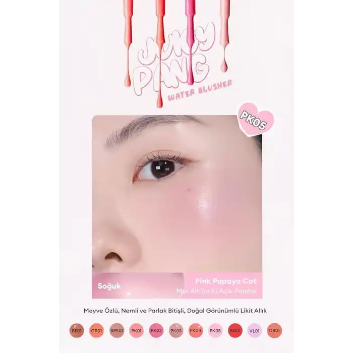 MISSHA Meyve Özlü, Nemli Ve Parlak Bitişli, Doğal Görünümlü Likit Allık Apıeu Juicy-Pang Water Blusher Pk05 Pk05