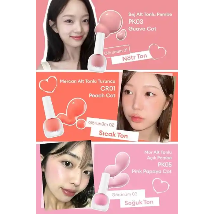 MISSHA Meyve Özlü, Nemli Ve Parlak Bitişli, Doğal Görünümlü Likit Allık Apıeu Juicy-Pang Water Blusher Pk05 Pk05