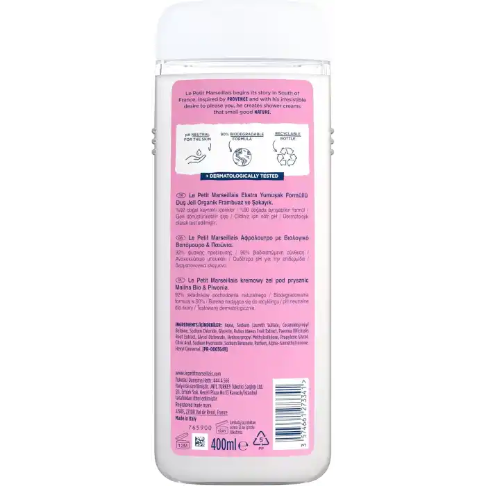Le Petit Marseillais Frambuaz ve Şakayık Duş Kremi, 400ml