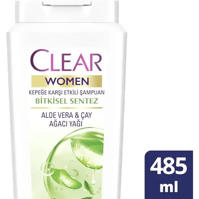 Clear Women Kepeğe Karşı Etkili Şampuan Bitkisel Sentez Aloe Vera & Çay Ağacı Yağı 350 ml 2li paket