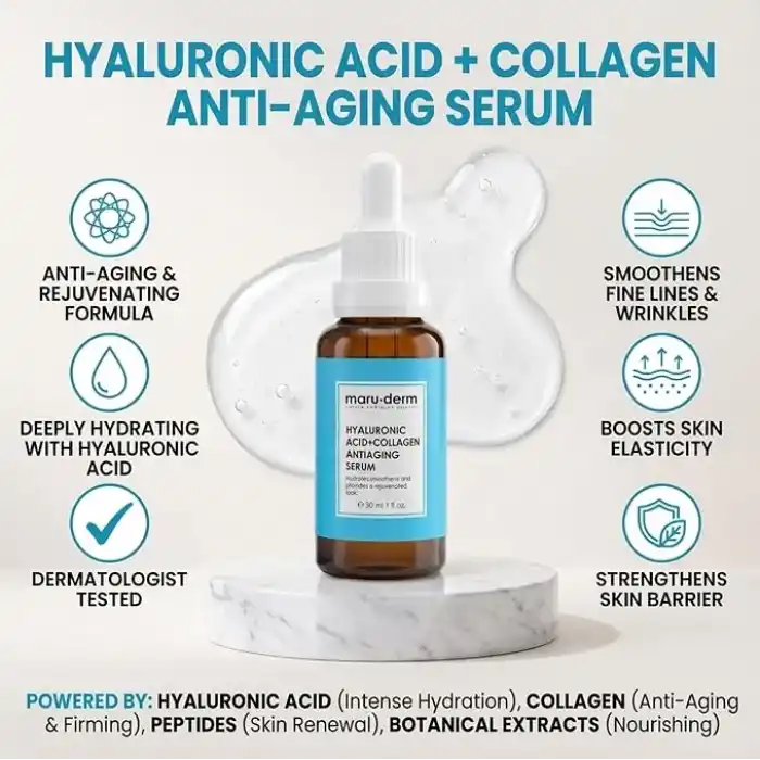 Maruderm%2 Hyalüronik Asit &%5 Kolajen Cilt Bakım Serumu – Yoğun Nem ve Dolgun Görünüm Destekleyici Yüz Serumu, Peptit & Panthenol ile, 30 ML