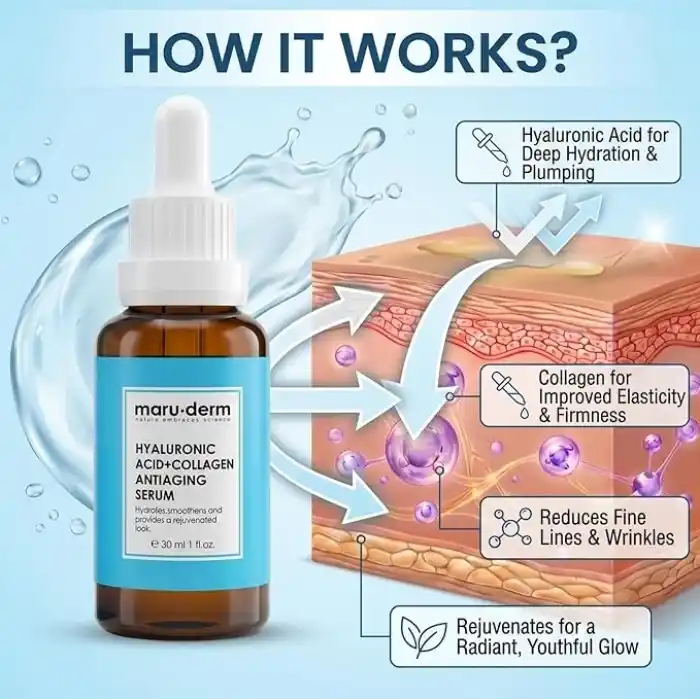 Maruderm%2 Hyalüronik Asit &%5 Kolajen Cilt Bakım Serumu – Yoğun Nem ve Dolgun Görünüm Destekleyici Yüz Serumu, Peptit & Panthenol ile, 30 ML