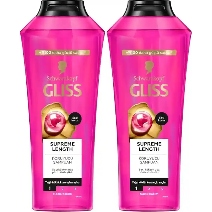 Gliss Supreme Length Şampuan 400ml 2li paket