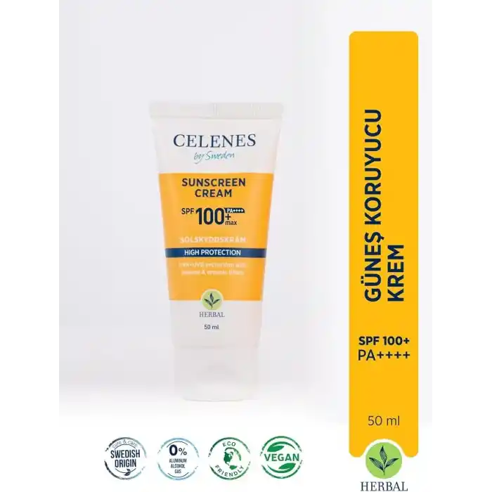 Celenes Herbal SPF 100 Suya Dayanıklı Güneş Kremi (50 ml)