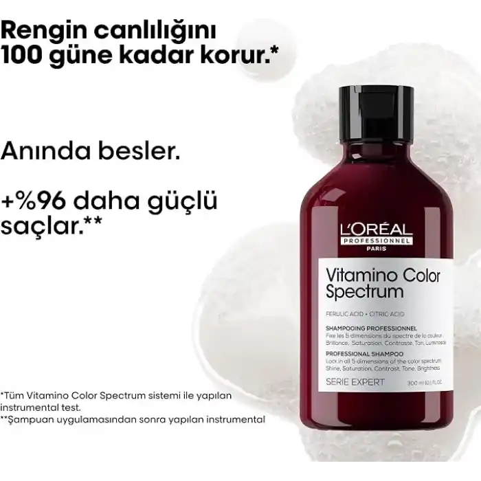 LOréal Professionnel Paris Serie Expert Vitamino Color Spectrum Boyalı Saçlar İçin Parlaklık Kazandıran Renk Koruyucu Şampuan 300ml