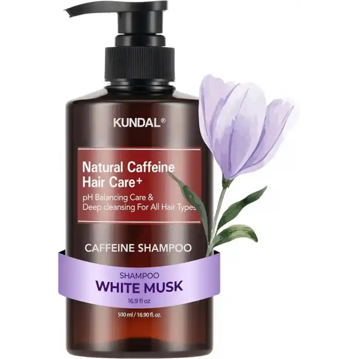 KUNDAL Kafein İçeren Dökülme Karşıtı Bakım Şampuanı Caffeine Scalp Shampoo 500ml (White Musk)
