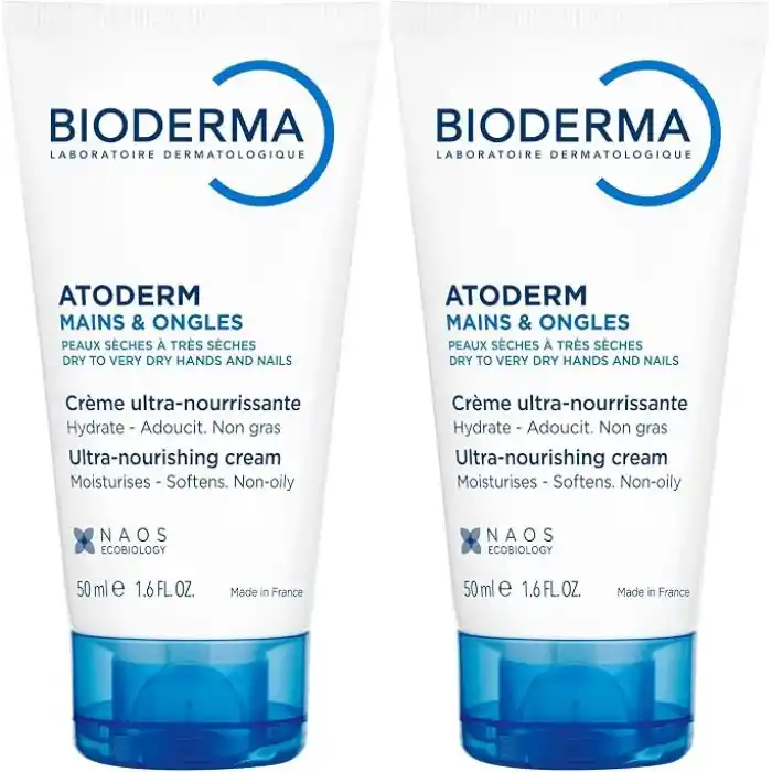 Bioderma Atoderm Hand & Nail Cream Kuru Ciltler için El Kremi Shea Yağı İçeren Onarıcı ve Nemlendirici Bakım 50 Ml (2 paketi)