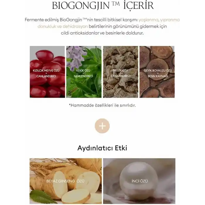 MISSHA Yaşlanma ve Leke Karşıtı, Nemlendirici, Aydınlatıcı Güneş Kremi CHOGONGJIN Sulbon Jin Sunscreen