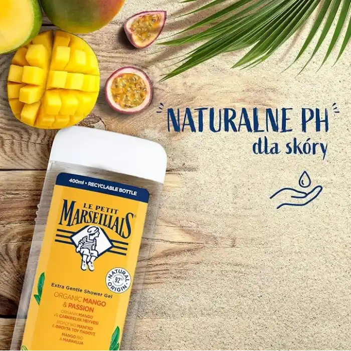 LE PETIT MARSEILLAIS, Lpm Organik Mango Ve Çarkıfelek Meyvesi 400ml Duş Jeli, Beyaz Ve Sarı