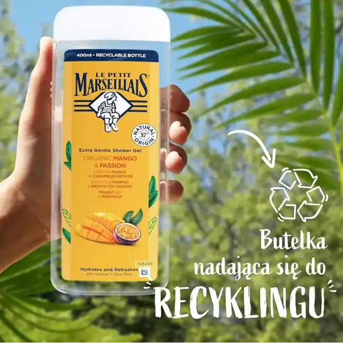LE PETIT MARSEILLAIS, Lpm Organik Mango Ve Çarkıfelek Meyvesi 400ml Duş Jeli, Beyaz Ve Sarı