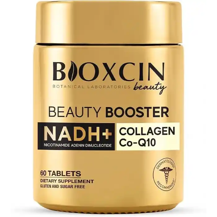 Bioxcin Beauty Booster – NADH, Tip I-III Kolajen, C Vitamini, Hyalüronik Asit, Biotin, Koenzim Q10 ve Çinko İçerikli Gıda Takviyesi – 60 Tablet